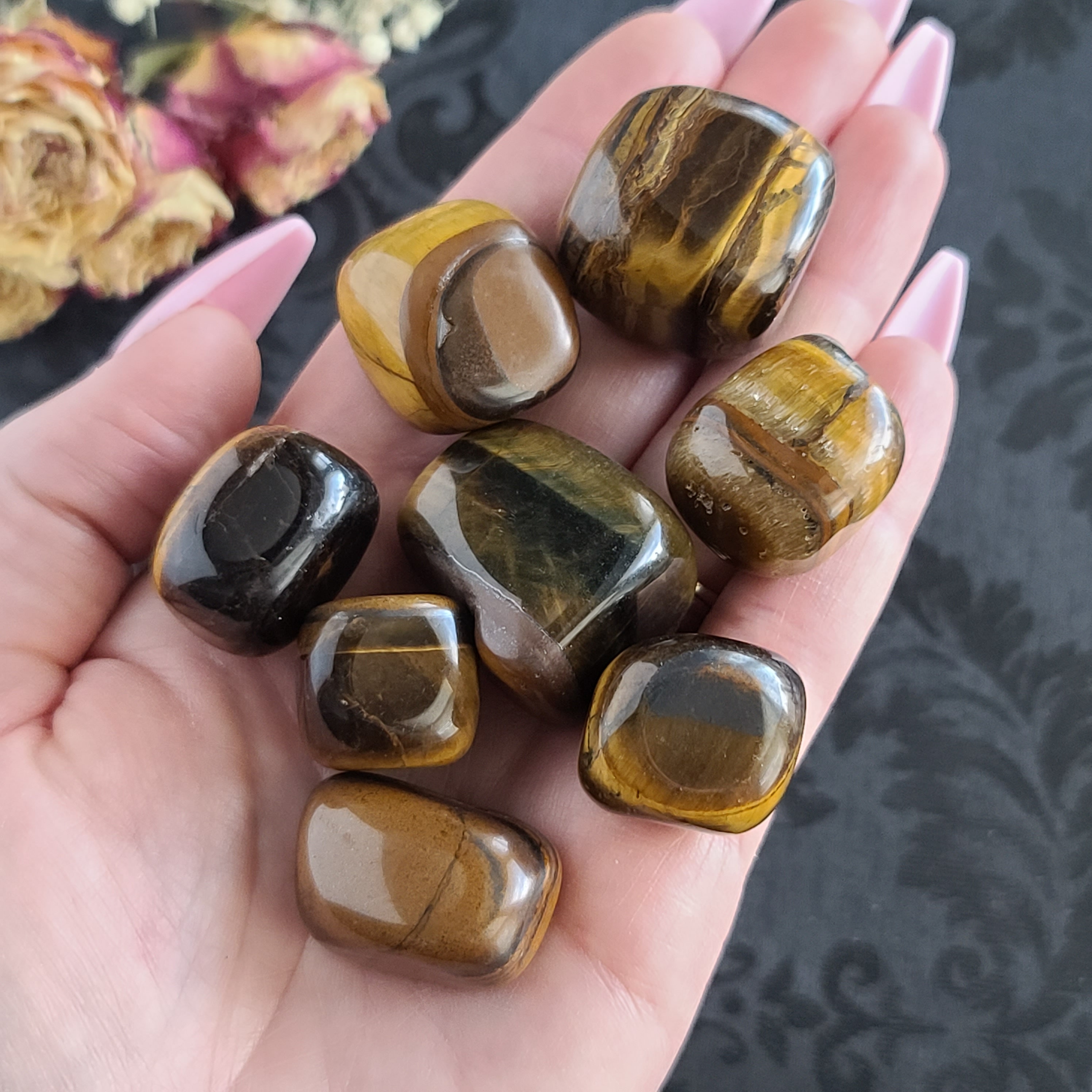 Large Tiger's Eye Tumbled Stones, Choose Bag Size, Undrilled Crystals For Jewelry Making, Wire Wrapping, Or Crystal Grids