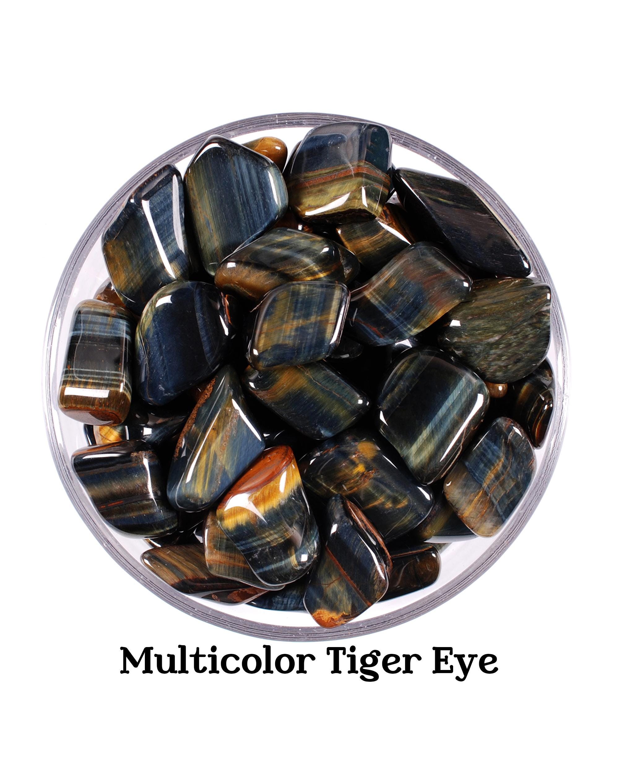 Multicolor Tiger Eye Tumbled Stone, Blue Red Gold Crystal, Harmony And Altar Ritual Gem