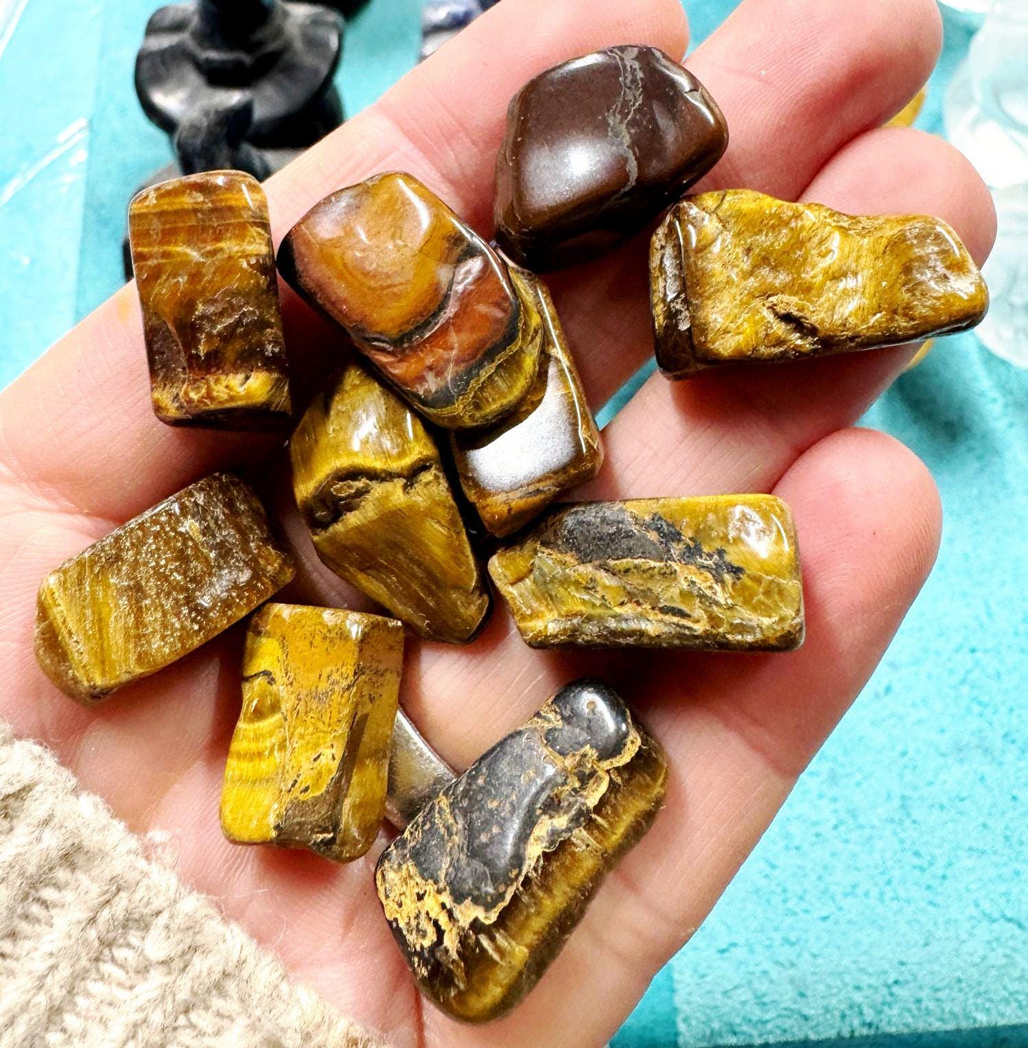 Tiger Eye To Qualify For This Price. Tumbled Tigers Eye Golden Tumble Flashy Gemstone Polished Gems Tumbled Stones Bulk Buy Rocks