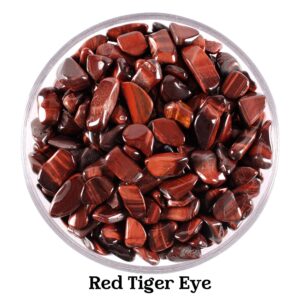 Red Tiger Eye Chips Stones, Polished Small Tumbled Crystals, Vitality And Passion Stone