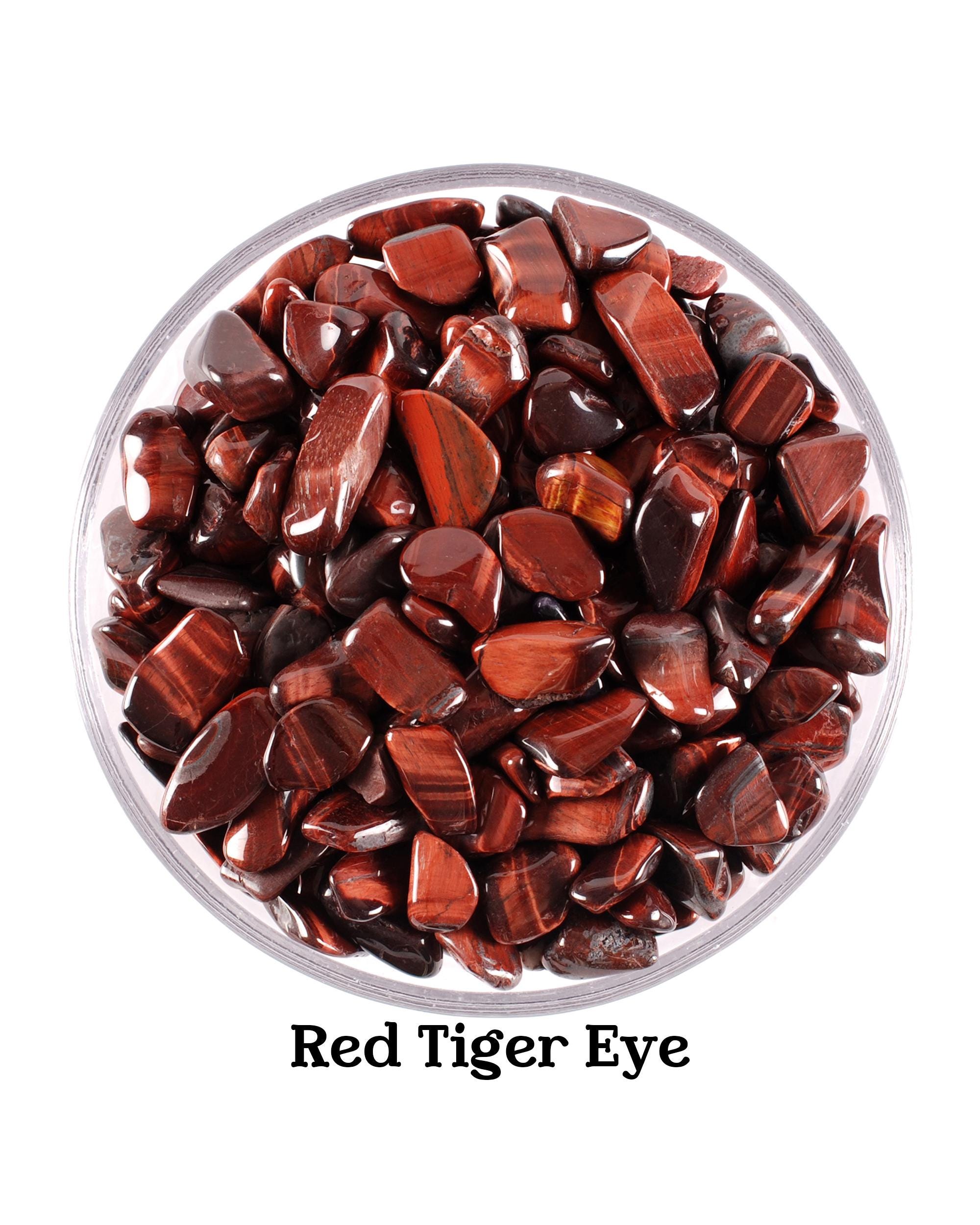 Red Tiger Eye Chips Stones, Polished Small Tumbled Crystals, Vitality And Passion Stone