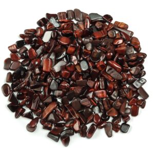 Red Tiger Eye Chips – Gemstone Chips – Crystal Semi Tumbled Chips - Bulk Crystal - 5-7mm - CP1139
