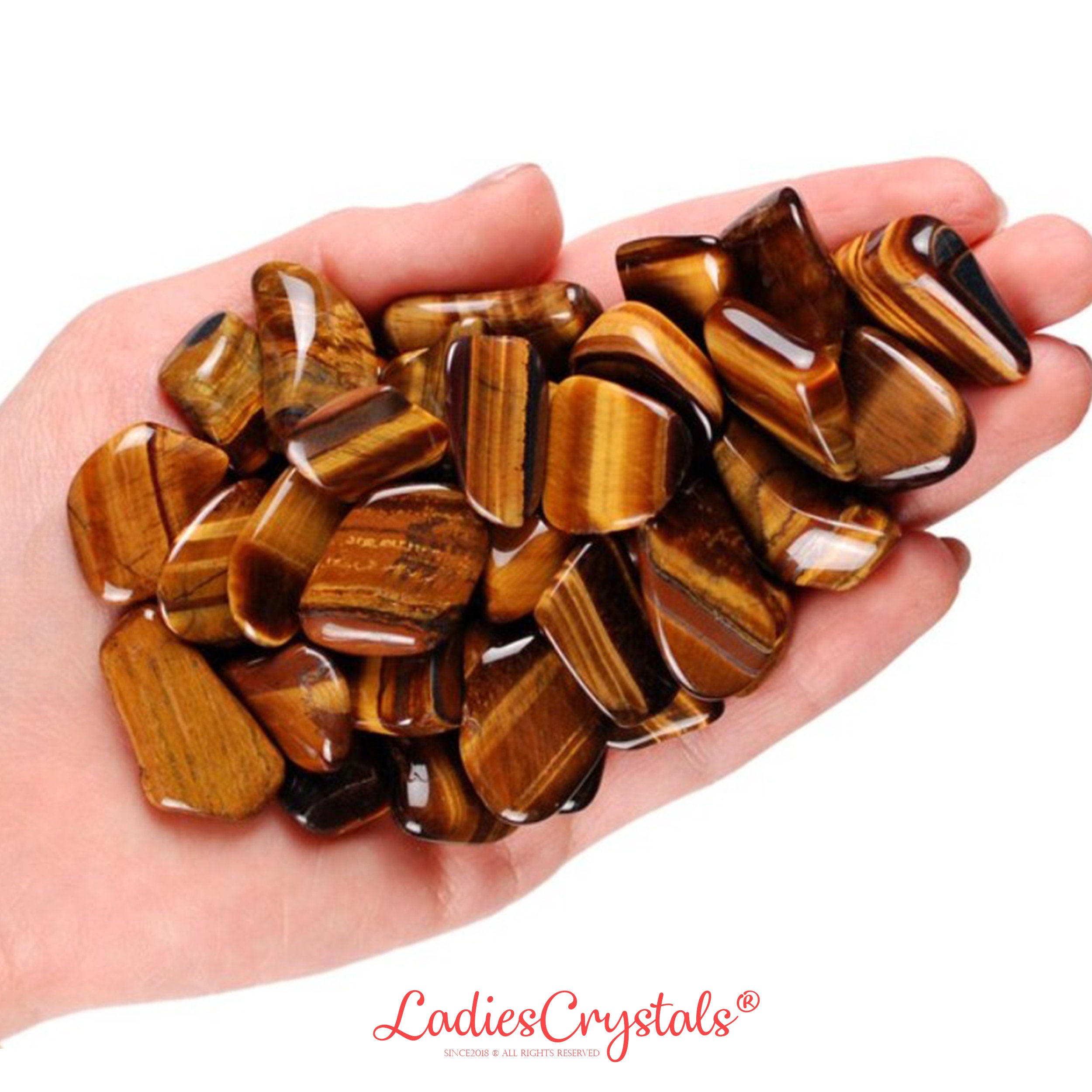 Tiger Eye Tumbled Stone, Polished Golden Brown Crystal, Courage And Protection Gem