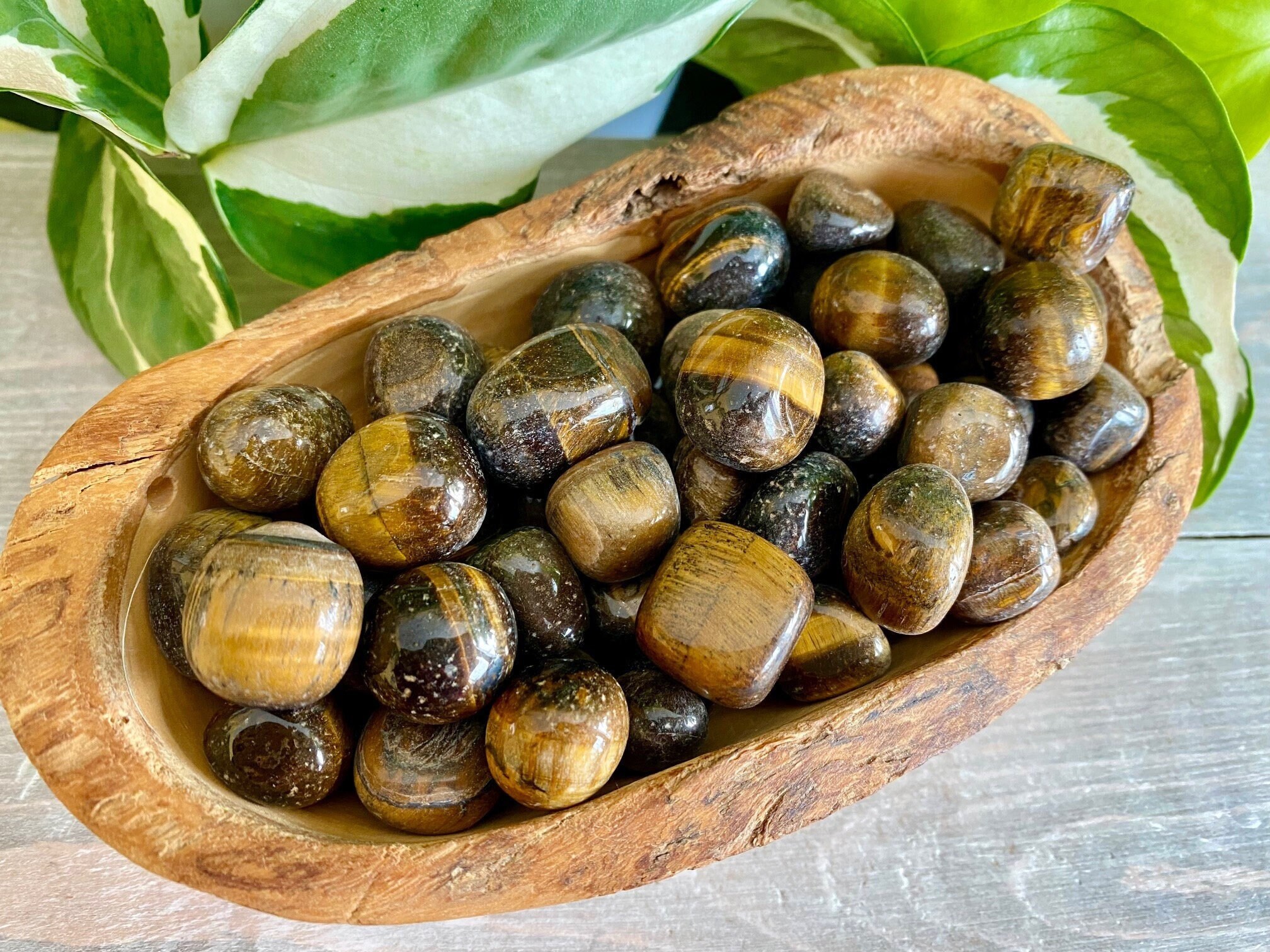 Tigers Eye Golden Tumbled Stone , Gold Gemstone Crystal Natural
