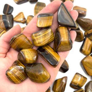 Tigers Eye Tumbled Stone, Tumbled Tigers Eye, Tigers Eye Pocket Stone, T-62