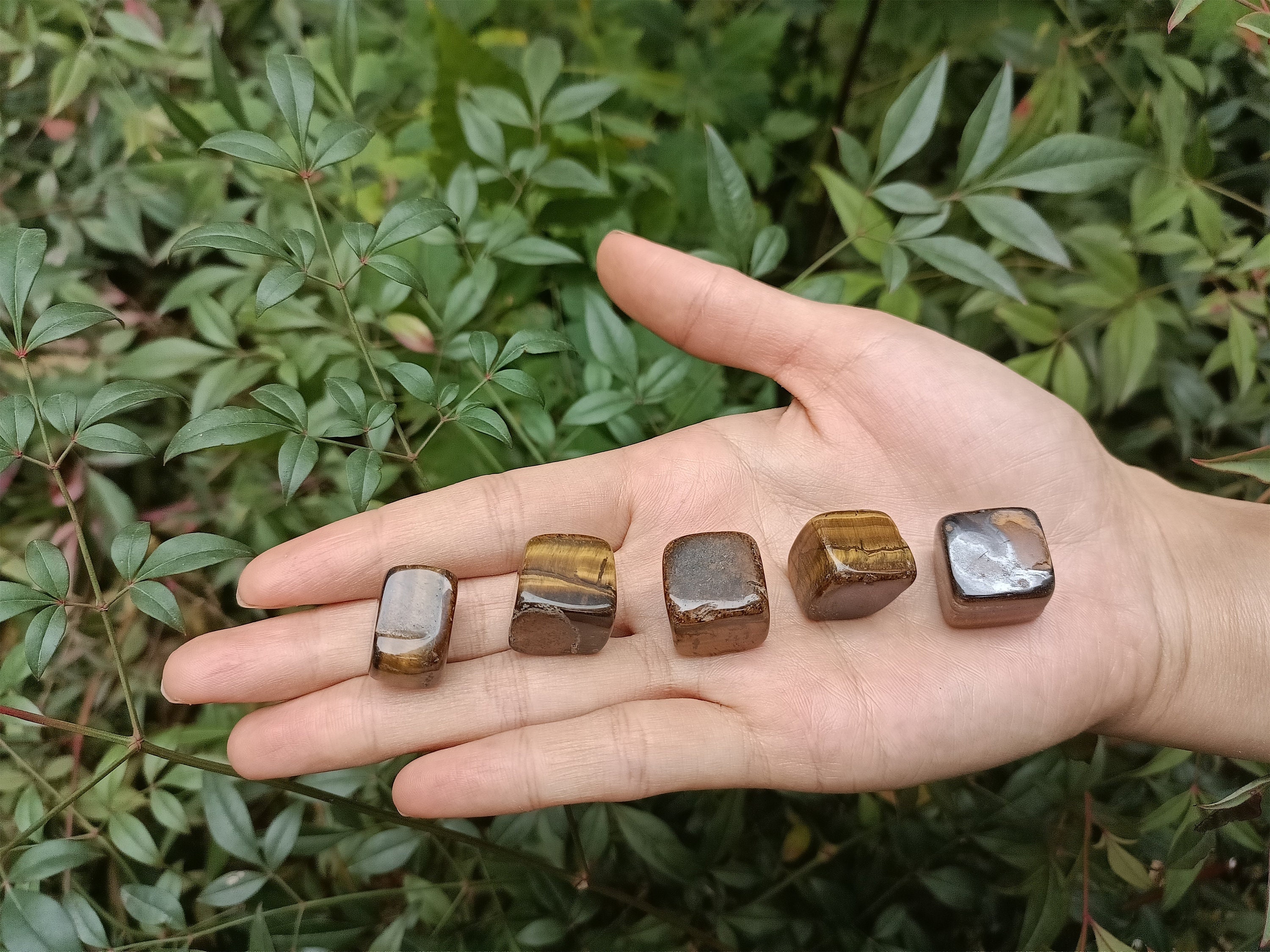 Tiger's Eye Tumbled Stone Cube Shaped Tiger's Eye Tumbled Stone Cube Shaped