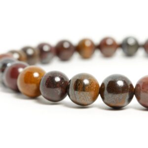 8mm Tiger Iron Beaded Bracelet: Gemstone Jewelry