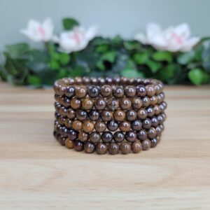 Tiger Iron Bead Bracelet (6mm/7.5") / FREE Gift Pouch Included