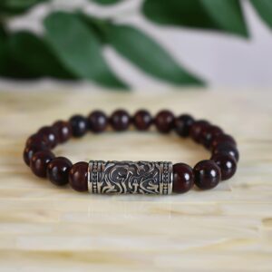 Tiger Iron Bracelet: Celtic Stainless Steel, Root Chakra, All Zodiac Signs