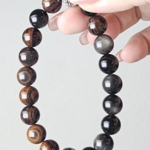 Crystal Bracelet-Tiger Iron & Silver Obsidian Beaded Bracelet | Natural Gemstone Jewelry Crystal Bracelet-Tiger Iron & Silver Obsidian Beaded Bracelet | Natural Gemstone Jewelry