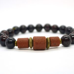 GALACTIC GROUNDING Sedona Red Rock Tiger Iron Hematite Reiki Infused Charged Healing Beaded Bracelet for Men or Women
