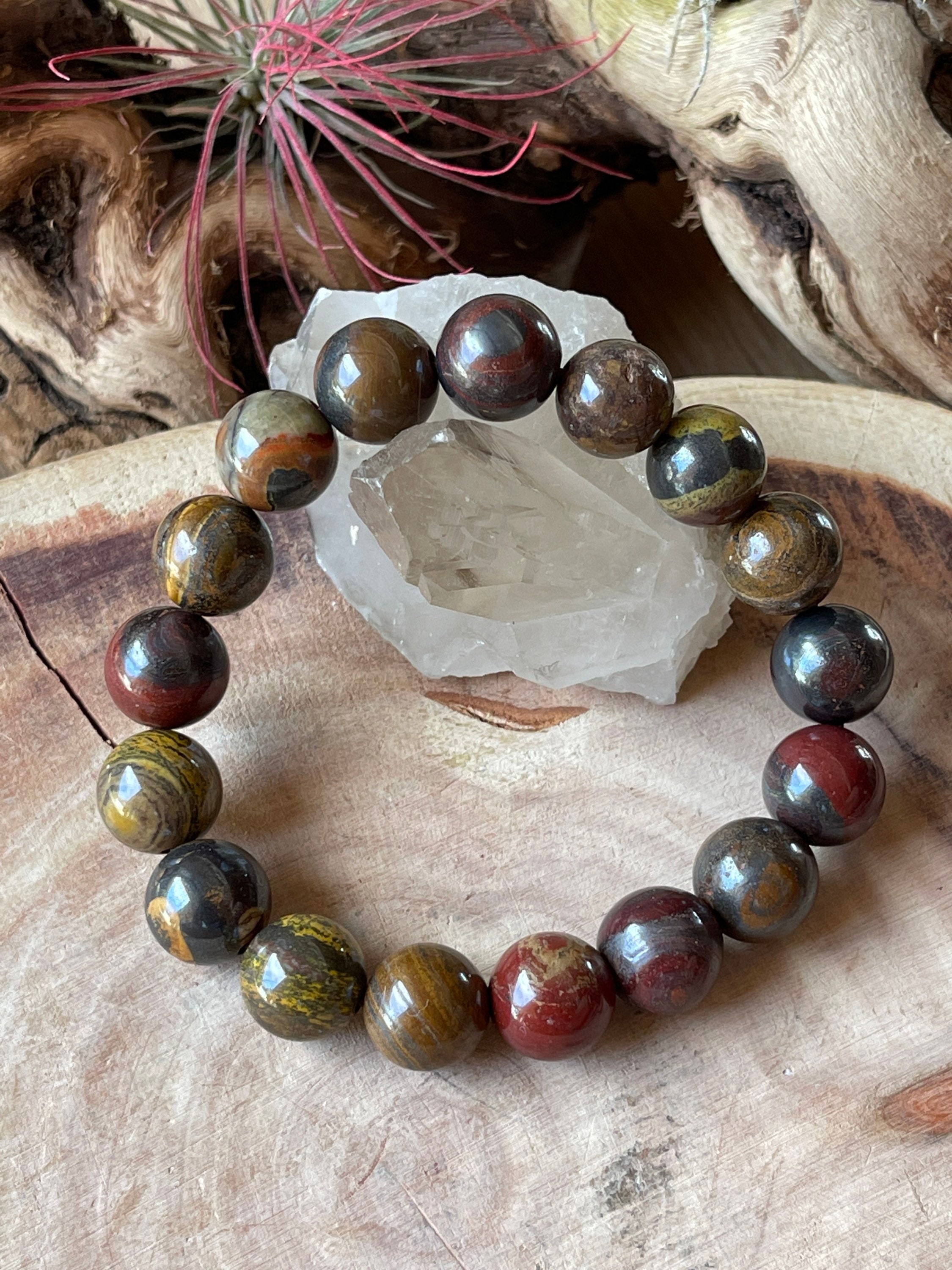 Natural Tiger Iron Bead Bracelets, Chekra Healing, Beaded Bracelets