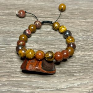 Red Tiger Iron Gemstone Bracelet: Adjustable Beaded Bracelet