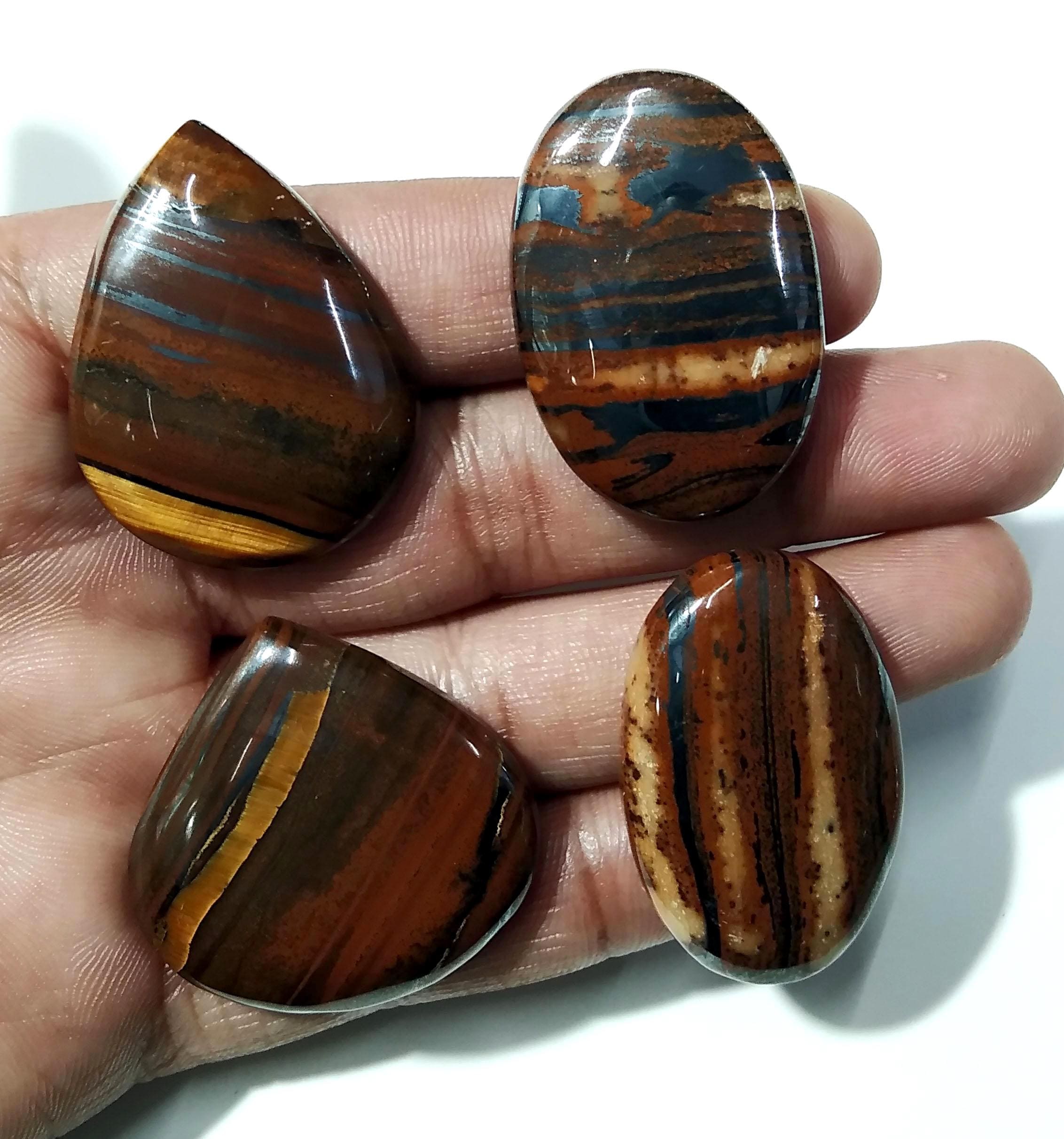 Natural Iron Tiger Eye Cabochon: Loose Gemstone Crystal For Jewelry Natural Iron Tiger Eye Cabochon: Loose Gemstone Crystal For Jewelry