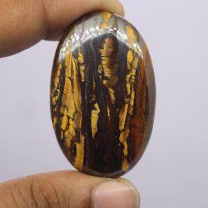 Natural Iron Tiger Gemstone Cabochon, Hand Polished, Jewelry Making (82 Cts)