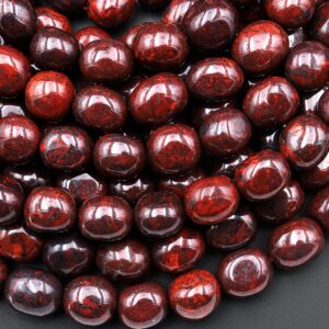 Natural Red Tiger Iron Freeform Pebble Nugget Beads Gemstone 15.5" Strand Natural Red Tiger Iron Freeform Pebble Nugget Beads Gemstone 15.5" Strand