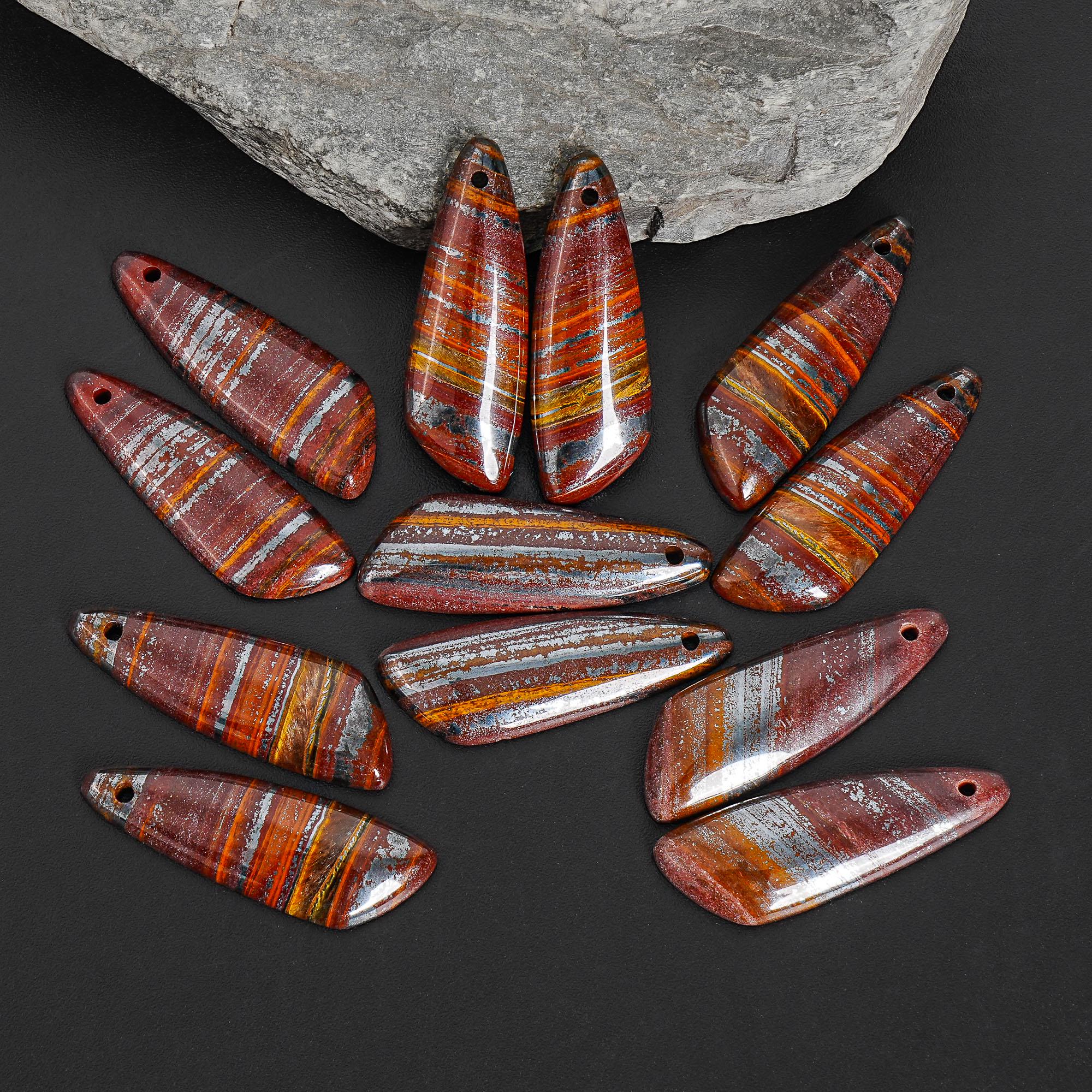 Aa Natural Red Brown Tiger Iron Earring Pair, Top Drilled Beveled Teardrop Gemstone, One Of A Kind Matching Earrings For Jewelry Making Aa Natural Red Brown Tiger Iron Earring Pair, Top Drilled Beveled Teardrop Gemstone, One Of A Kind Matching Earrings For Jewelry Making
