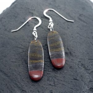 Abstract Nature - Beautiful Tiger Iron Sterling Silver Earrings