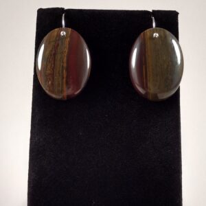 Tiger Iron and Sterling Silver Earrings Handmade by Chris Hay