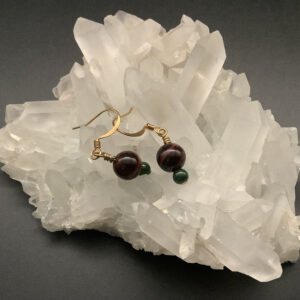 Gold plated tiger iron earrings