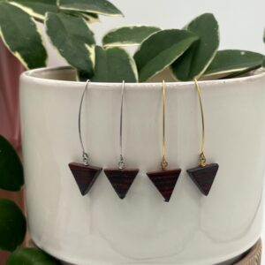 Tiger Iron v-shaped dangle earrings, gemstone dangle earrings, Tiger Iron triangle earrings, birthday gift