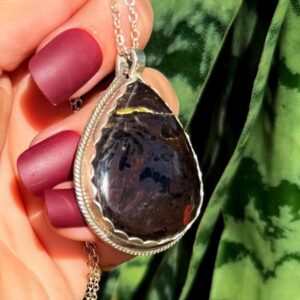 Tiger Iron necklace in sterling silver - vitality, strength, and personal empowerment - Tiger’s Eye & Hematite crystal - rare crystal