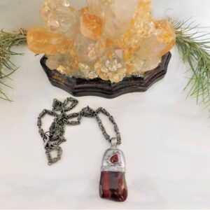 Tiger Iron Pendant, Tiger Iron Necklace, Tiger Iron Talisman, Tiger Iron Amulet, Healing Necklace, Grounding Stone Necklace