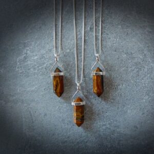 Tiger Iron Necklace Sterling Silver • Sterling Silver Gemstone Point • Healing Crystal Necklace • Layering Necklace • Gift for Crystal Lover Tiger Iron Necklace Sterling Silver • Sterling Silver Gemstone Point • Healing Crystal Necklace • Layering Necklace • Gift for Crystal Lover