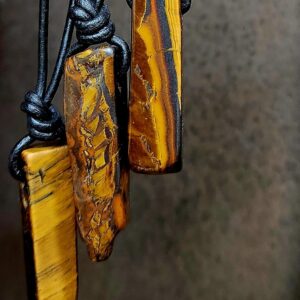 Tiger's Eye & Tiger Iron Necklace | Select Stone and Leather or Nylon Cord Color Tiger's Eye & Tiger Iron Necklace | Select Stone and Leather or Nylon Cord Color