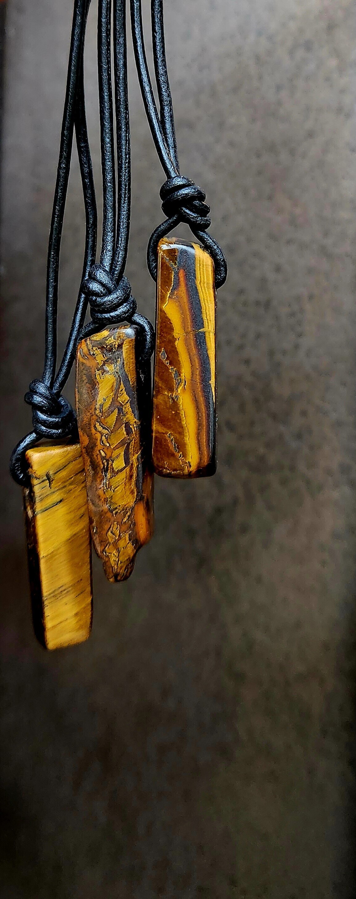 Tiger's Eye & Tiger Iron Necklace | Select Stone And Leather Or Nylon Cord Color