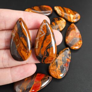 Aa Grade Brown Black Teardrop Tiger Iron Pendant Natural One Of A Kind Gemstone