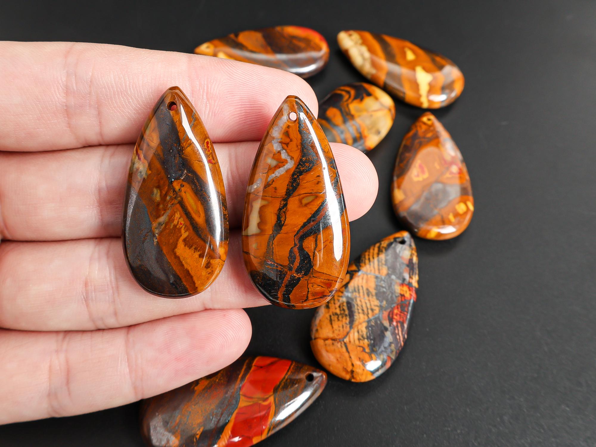 Aa Grade Brown Black Teardrop Tiger Iron Pendant Natural One Of A Kind Gemstone Aa Grade Brown Black Teardrop Tiger Iron Pendant Natural One Of A Kind Gemstone