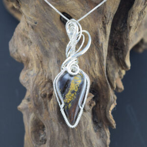 Handcrafted Sterling Silver Tiger Iron Pendant or Necklace