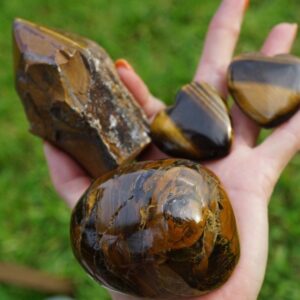 Polished, Raw and Tumbled TIGER Eye ~ Tiger IRON - Hearts - Points - Palm Stones - Healing Crystal about Strength