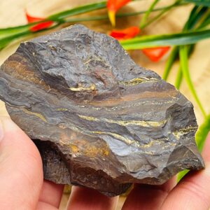 Tiger Iron Rough Stone Chunks, Healing Crystal Raw Specimen, Meditation