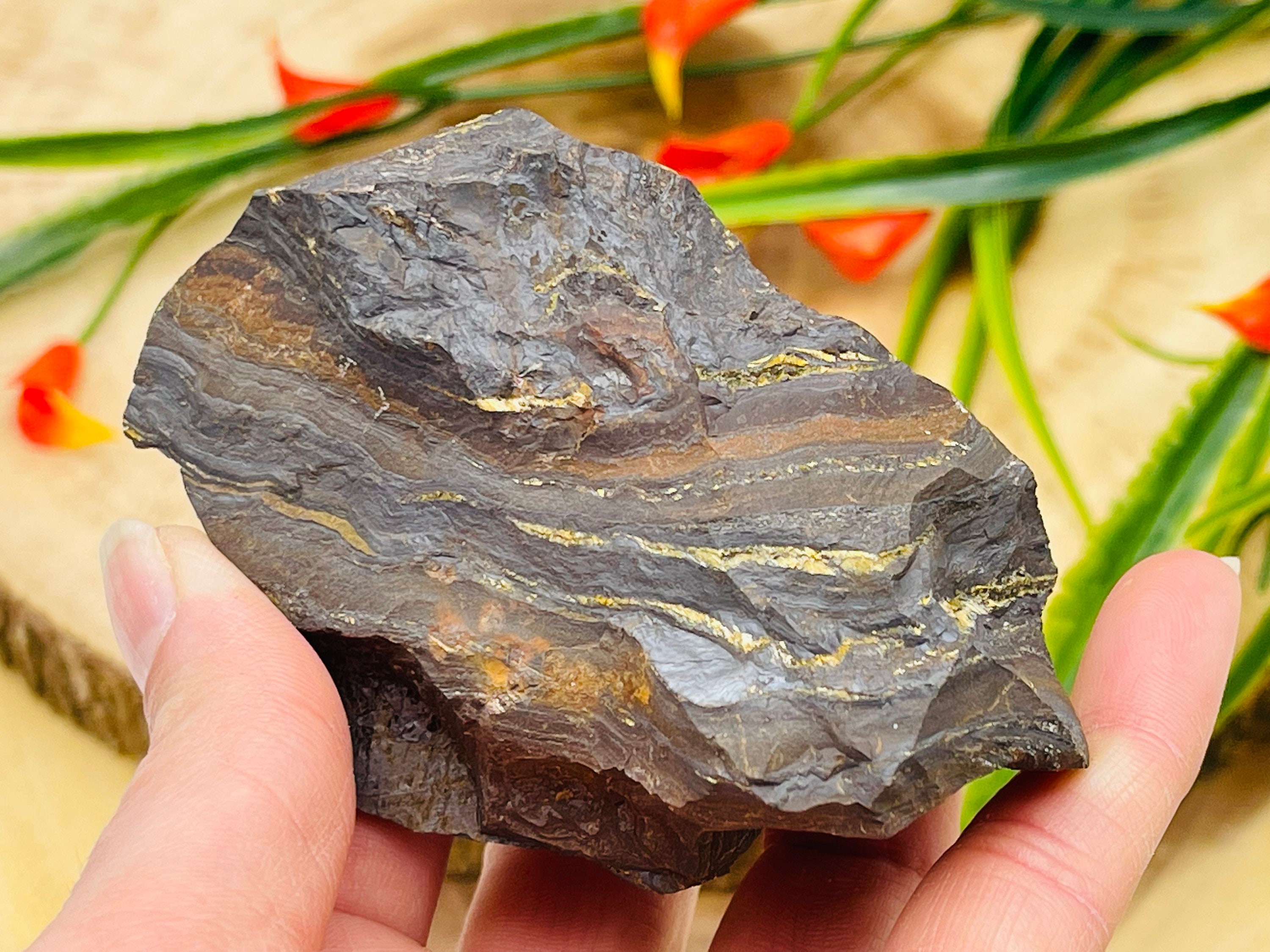 Tiger Iron Rough Stone Chunks, Healing Crystal Raw Specimen, Meditation Tiger Iron Rough Stone Chunks, Healing Crystal Raw Specimen, Meditation
