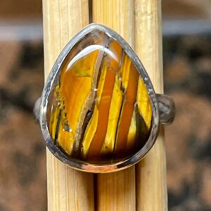 Genuine Red Tiger Iron 925 Solid Sterling Silver Ring Size 6 Genuine Red Tiger Iron 925 Solid Sterling Silver Ring Size 6