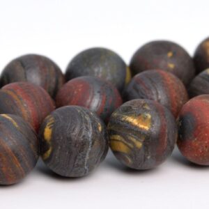 8mm Matte Dark Red Tiger Iron Beads Aa Genuine Natural Gemstone Full Strand Round Loose Beads 15.5" Bulk Lot 1,3,5,10,50 (105304-1506)