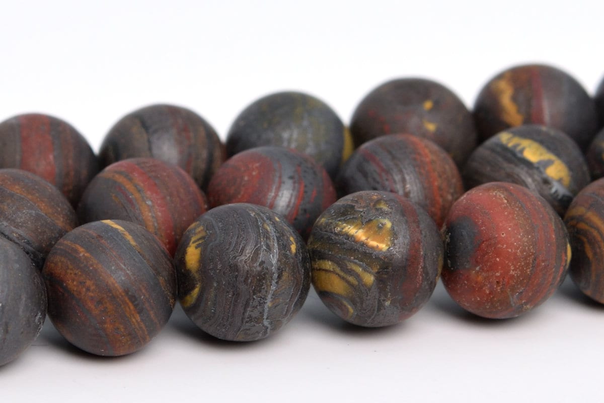 8mm Matte Dark Red Tiger Iron Beads Aa Genuine Natural Gemstone Full Strand Round Loose Beads 15.5" Bulk Lot 1,3,5,10,50 (105304-1506)
