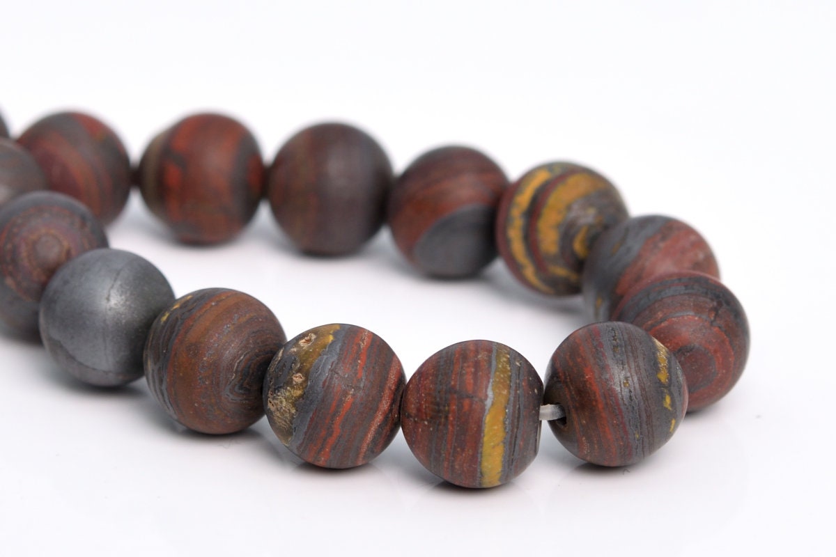 8mm Matte Dark Red Tiger Iron Beads Aa Genuine Natural Gemstone Half Strand Round Loose Beads 7.5" Bulk Lot 1,3,5,10,50 (105304h-1506)