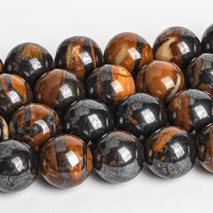 Black Brown Tiger Iron Beads Genuine Natural Grade Aa Gemstone Round Loose Beads 8mm 10mm Bulk Lot Options