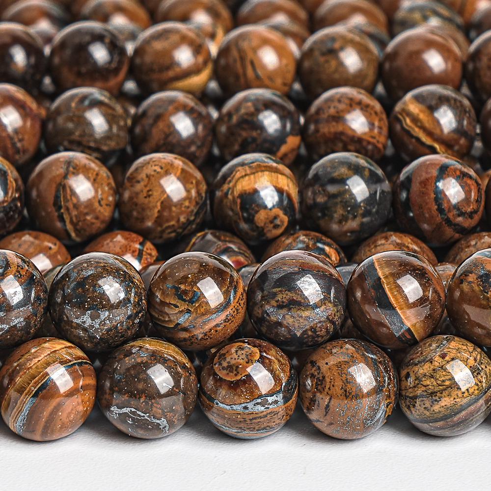 Genuine Natural Tiger Iron Gemstone Beads 6mm 8mm Brown Round Loose Beads Transparent Stone Like Wood Beads Genuine Natural Tiger Iron Gemstone Beads 6mm 8mm Brown Round Loose Beads Transparent Stone Like Wood Beads