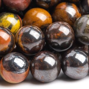 Genuine Natural Tiger Iron Gemstone Beads 8MM Dark Red Round AA Quality Loose Beads (104500)