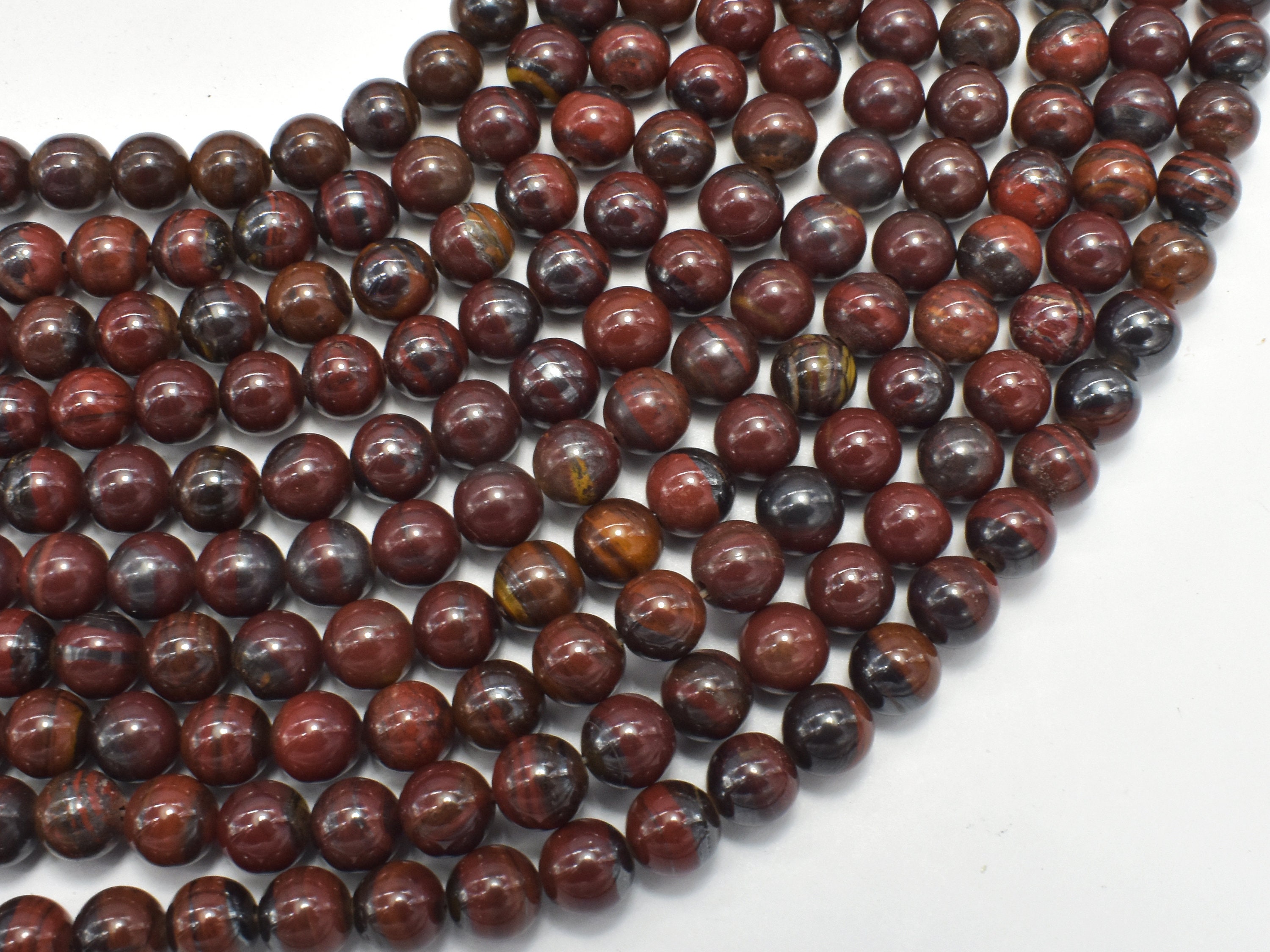 Red Tiger Iron, 6mm, Round Beads, 16 Inch, Full Strand, Approx. 65 Beads, Hole 0.8mm (423054006)
