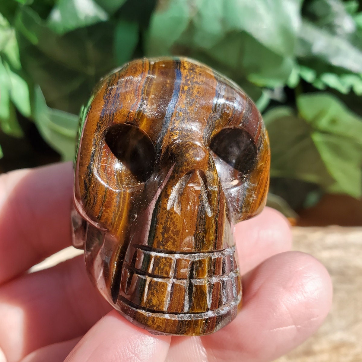 Tiger Iron Crystal Gemstone Skull For Grounding And Protection, Crystal Gemstone Skulls, Wealth And Abundance Tiger Iron Stone