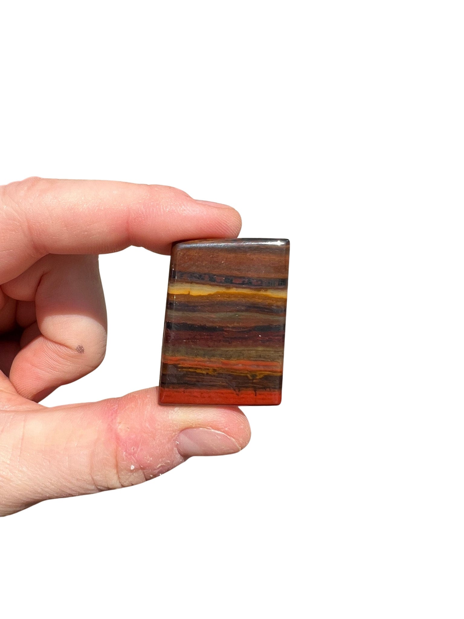 Mugglestone Crystal Slice (0.75" - 1.75") Tiger Iron Tumbled Stone - Grounding Stones - Tigers Eye, Hematite, Red Jasper - Mugglestone Slab
