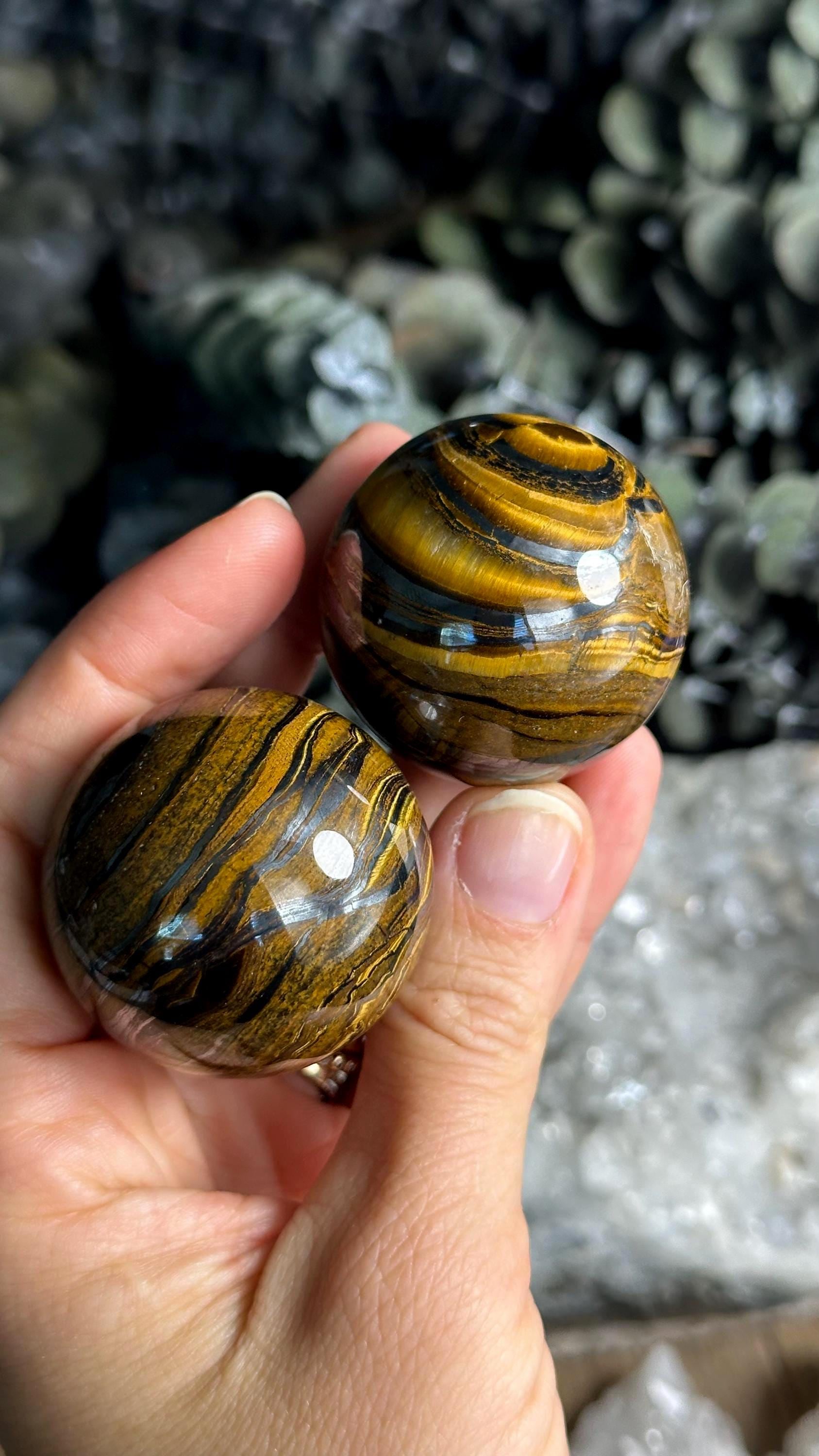 Tiger Iron Sphere: 40mm Hematite Inclusions Orb Tiger Iron Sphere: 40mm Hematite Inclusions Orb