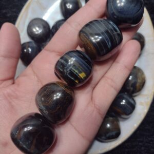 BLUE Tigers eye Tumble, Polished Blue Tigers eye,  Blue Tigers Eye Stone, Tigers eye Worry Stone, Tigers eye pocket stone