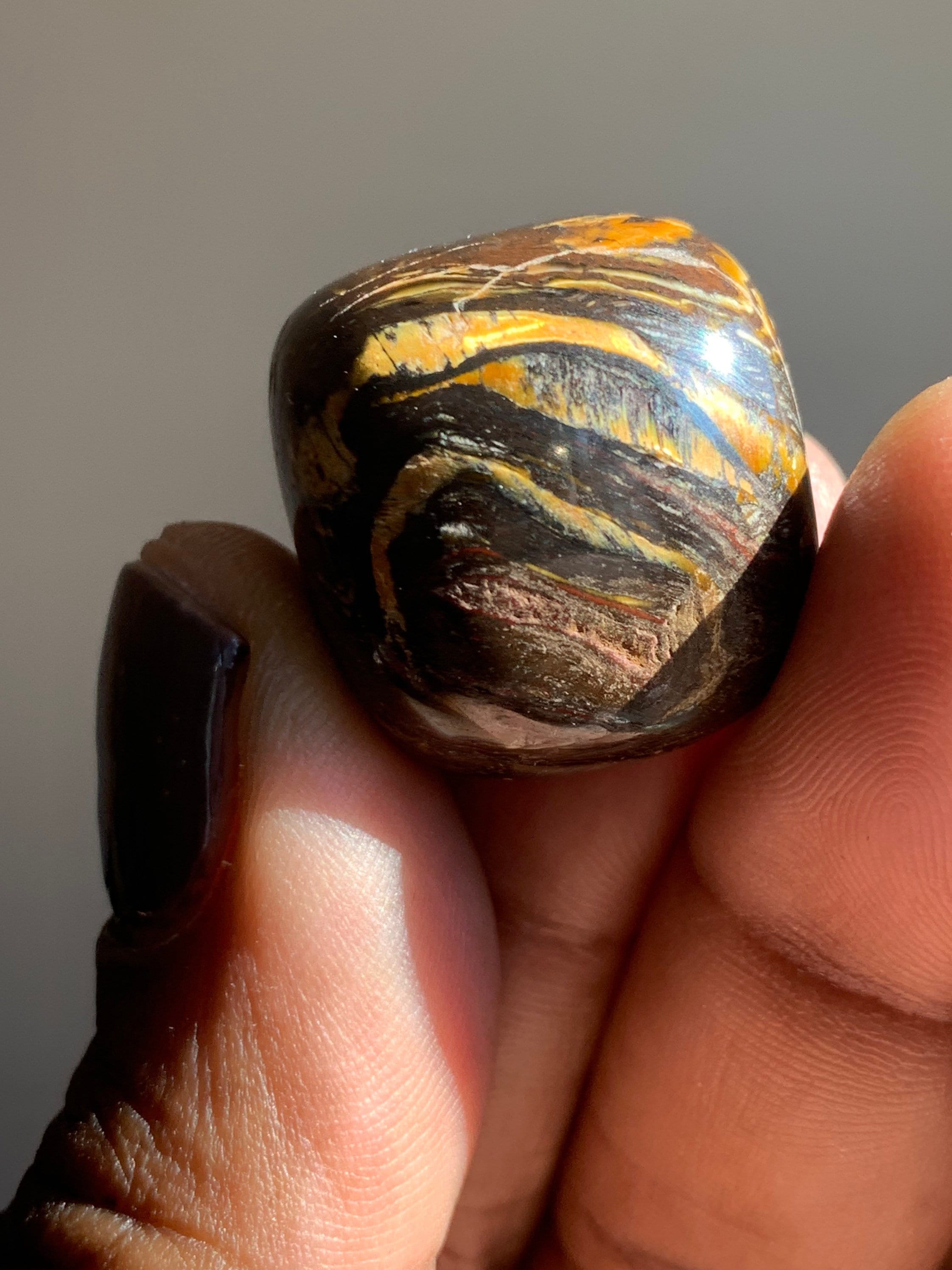 Tiger Iron Crystal Tumble Stone | Healing Crystals Stones | Chakra Stones | Rocks And Minerals | Mineral Specimen