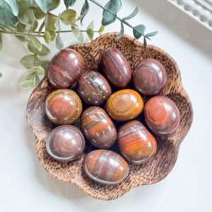 Tiger Iron Round Tumbled Stone